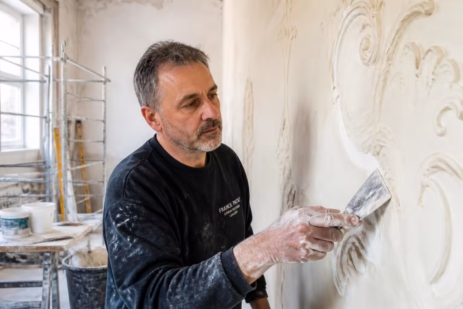 découvrez franck patat, artiste plâtrier passionné à longwy, qui sublime son métier avec engagement et créativité, alliant tradition et art contemporain.